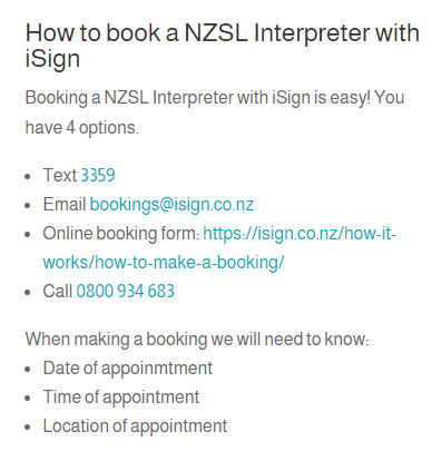 isign how to book interpreter