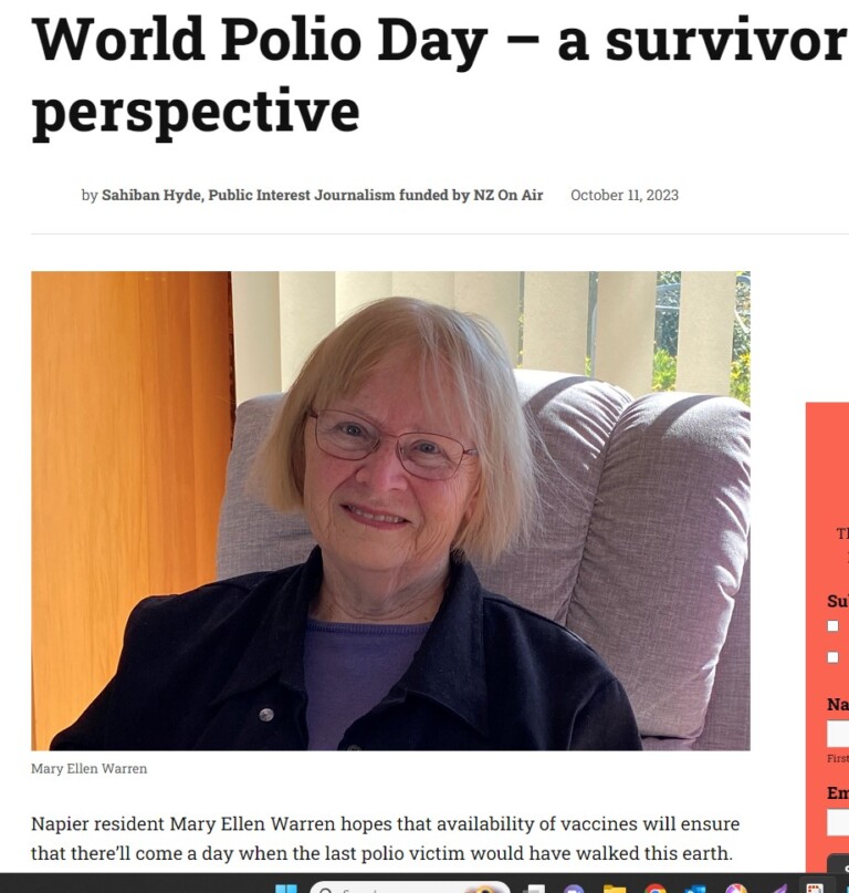 Polio NZ Newspaper article