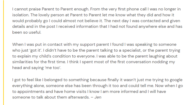 Parent to Parent Testimonial