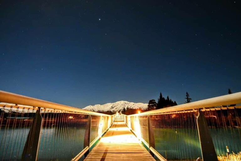 NZ Tourism Bridge under stars
