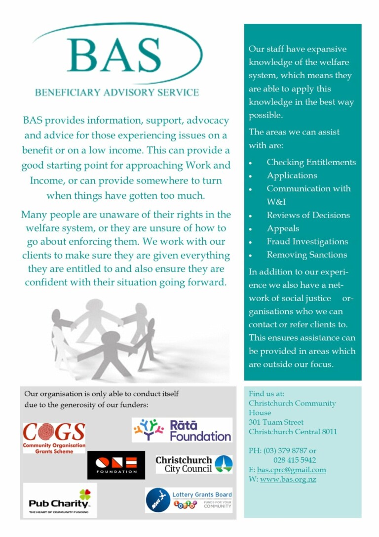 An informational poster from the Beneficiary Advisory Service. It details who they are and what they do.